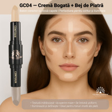 Stick duo 2în1 pentru față, corector + concealer, Global Fashion, GC04