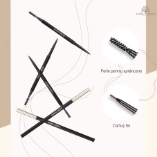 Creion de sprâncene rezistent la apă cu textură foarte fină, Global Fashion, GF38018, #101 Dark Coffee