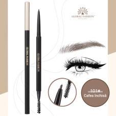 Creion de sprâncene rezistent la apă cu textură foarte fină, Global Fashion, GF38018, #101 Dark Coffee