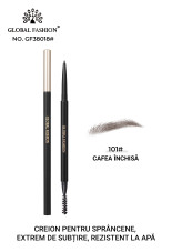 Creion de sprâncene rezistent la apă cu textură foarte fină, Global Fashion, GF38018, #101 Dark Coffee