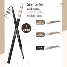 Creion de sprâncene rezistent la apă cu textură foarte fină, Global Fashion, GF38018, #103 Black Gray