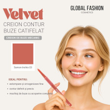 Creion-gel de buze, Global Fashion, velvet smooth lipliner, 03