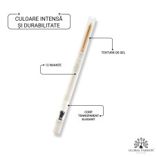 Creion de ochi moale, gel, Global Fashion, Dourado cu sclipici
