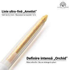 Creion de ochi moale, gel, Global Fashion, Dourado cu sclipici