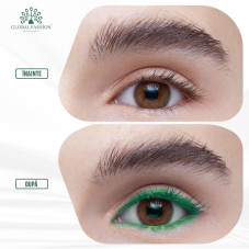 Creion de ochi moale, gel, Global Fashion, Verde cu sclipici