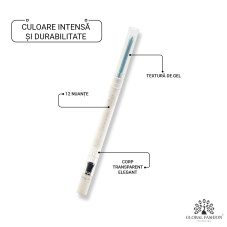 Creion de ochi moale, gel, Global Fashion, Cristal cu sclipici