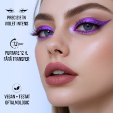 Creion de ochi moale, gel, Global Fashion, Purple cu sclipici