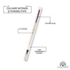 Creion de ochi moale, gel, Global Fashion, Purple cu sclipici