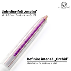 Creion de ochi moale, gel, Global Fashion, Purple cu sclipici