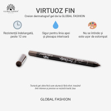 Creion-gel de ochi, Global Fashion, 02, black brown