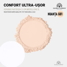 Pudră mată Global Fashion, matte finish powder, 12g, G01