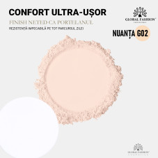 Pudră mată Global Fashion, matte finish powder, 12g, G02