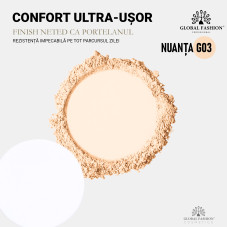 Pudră mată Global Fashion, matte finish powder, 12g, G03