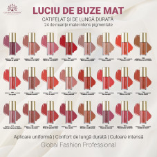 Luciu de buze mat și rezistent Velvet Lasting Matte, Global Fashion, GF38006 #103