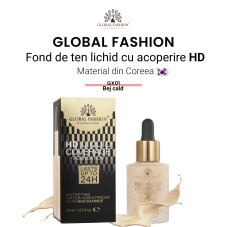Fond de ten, Global Fashion HD Liquid Coverage Foundation, 30ml, GX01, Warm Beige