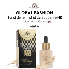 Fond de ten, Global Fashion HD Liquid Coverage Foundation, 30ml, GX03, Golden Tan