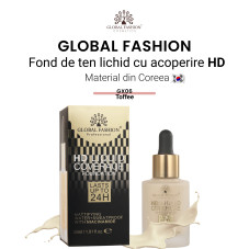 Fond de ten, Global Fashion HD Liquid Coverage Foundation, 30ml, GX06, Toffee