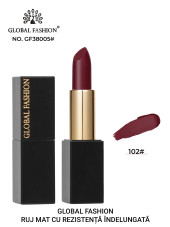 Ruj mat cu efect hidratant Long Lasting Global Fashion, GF38005 #102
