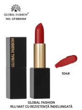 Ruj mat cu efect hidratant Long Lasting Global Fashion, GF38005 #104