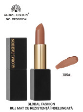 Ruj mat cu efect hidratant Long Lasting Global Fashion, GF38005 #105