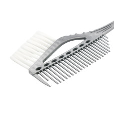 Hair dye brush with comb, gray