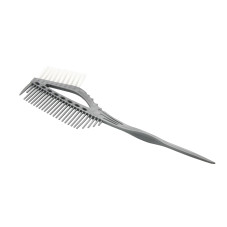 Hair dye brush with comb, gray