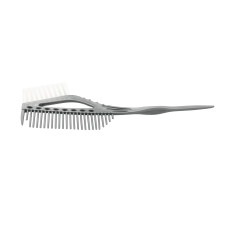 Hair dye brush with comb, gray