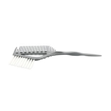 Hair dye brush with comb, gray