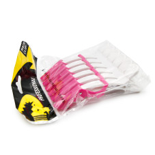 Hair clips, 6 pcs, white + pink