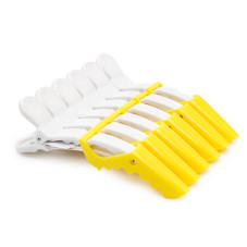 Hair clips, 6 pcs, white+yellow