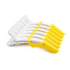 Hair clips, 6 pcs, white+yellow
