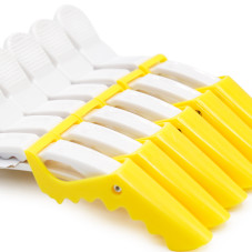 Hair clips, 6 pcs, white+yellow