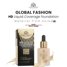 Тональная основа, Global Fashion HD Liquid Coverage Foundation, 30ml, GX01, Warm Beige