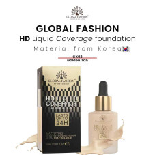 Тональная основа, Global Fashion HD Liquid Coverage Foundation, 30ml, GX03, Golden Tan