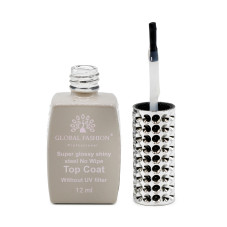 Top Coat without UV filter, Global Fashion, Super Glossy Shiny Top Coat without UV filter, 12 ml