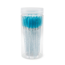 50 straight screw-shaped brushes, turquoise