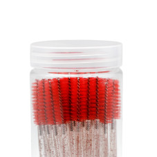 50 straight screw-shaped brushes, red