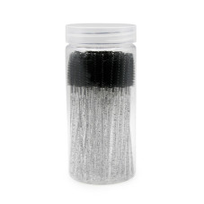 50 straight screw-shaped brushes, black