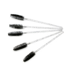 50 straight screw-shaped brushes, black