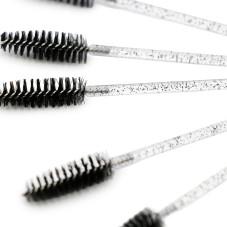 50 straight screw-shaped brushes, black