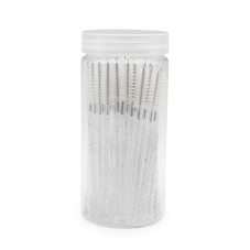 Щіточки нейлонові гвинтоподібні для розчісування вій та брів, 100 шт, білі блискучі