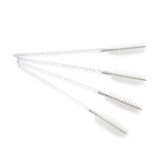 Щіточки нейлонові гвинтоподібні для розчісування вій та брів, 100 шт, білі блискучі