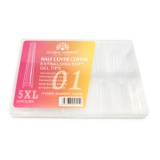 Гелеві типси 5XL екстрадовгі балерина на вільний край, 120 шт, №01