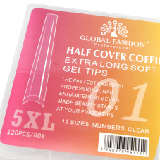 Гелеві типси 5XL екстрадовгі балерина на вільний край, 120 шт, №01