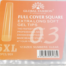 Гелеві типси 5XL екстрадовгі, квадрат, 120 шт, 12 розмірів, №03