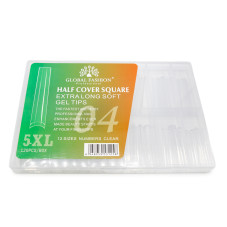 Гелеві типси 5XL екстрадовгі, квадрат на вільний край, 120 шт, 12 розмірів, №04