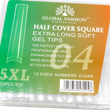 Гелеві типси 5XL екстрадовгі, квадрат на вільний край, 120 шт, 12 розмірів, №04