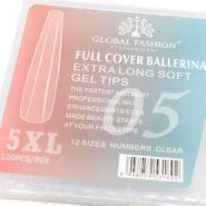 Гелеві типси 5XL екстрадовгі, балерина, 120 шт, 12 розмірів, №05