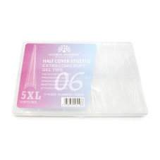 Гелеві типси 5XL екстрадовгі, стилет на вільний край, 120 шт, 12 розмірів, №06