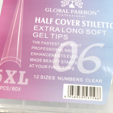 Гелеві типси 5XL екстрадовгі, стилет на вільний край, 120 шт, 12 розмірів, №06